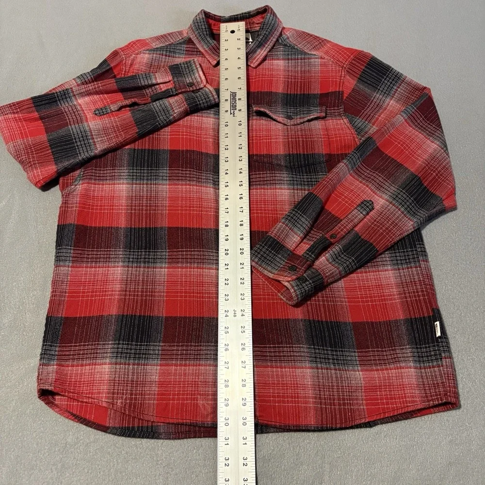 North Face Flannel Shirt Mens L Red Black Plaid Long Sleeve Soft Hiking NF0A3YRX